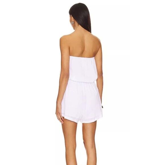 Seafolly Crinkle Playsuit in White Women’s Large Gauze Strapless Elastic Waist - Picture 2 of 14
